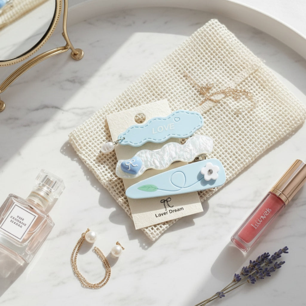 Lover Dream Cloud Hair Clips Set Blue Lover