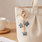 Butterfly Charm Keychain - Blue