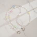 Beaded Phone Charm Strap - Colorful Leaf & Car