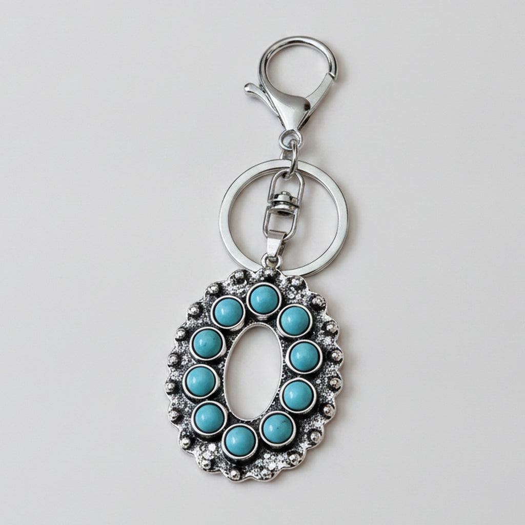 Western Turquoise Flower Keychain - Type 2