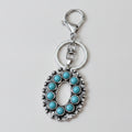 Western Turquoise Flower Keychain - Type 2