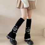 Butterfly Graphic Crew Socks - Black