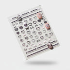 Heart Rhinestone Nail Art Sticker Sheet – Korean nail care (view 1)