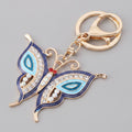 Ornate Butterfly Keychain Charm - Navy & Light Blue