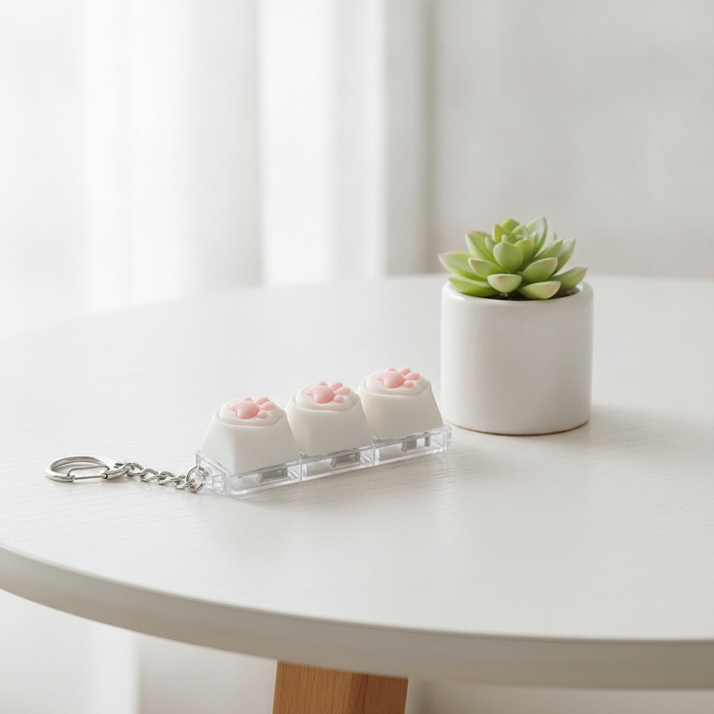 Paw Pad Mini Keyboard Keychain - Plush