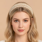 Delicate Lace Padded Headband - Cream Lace