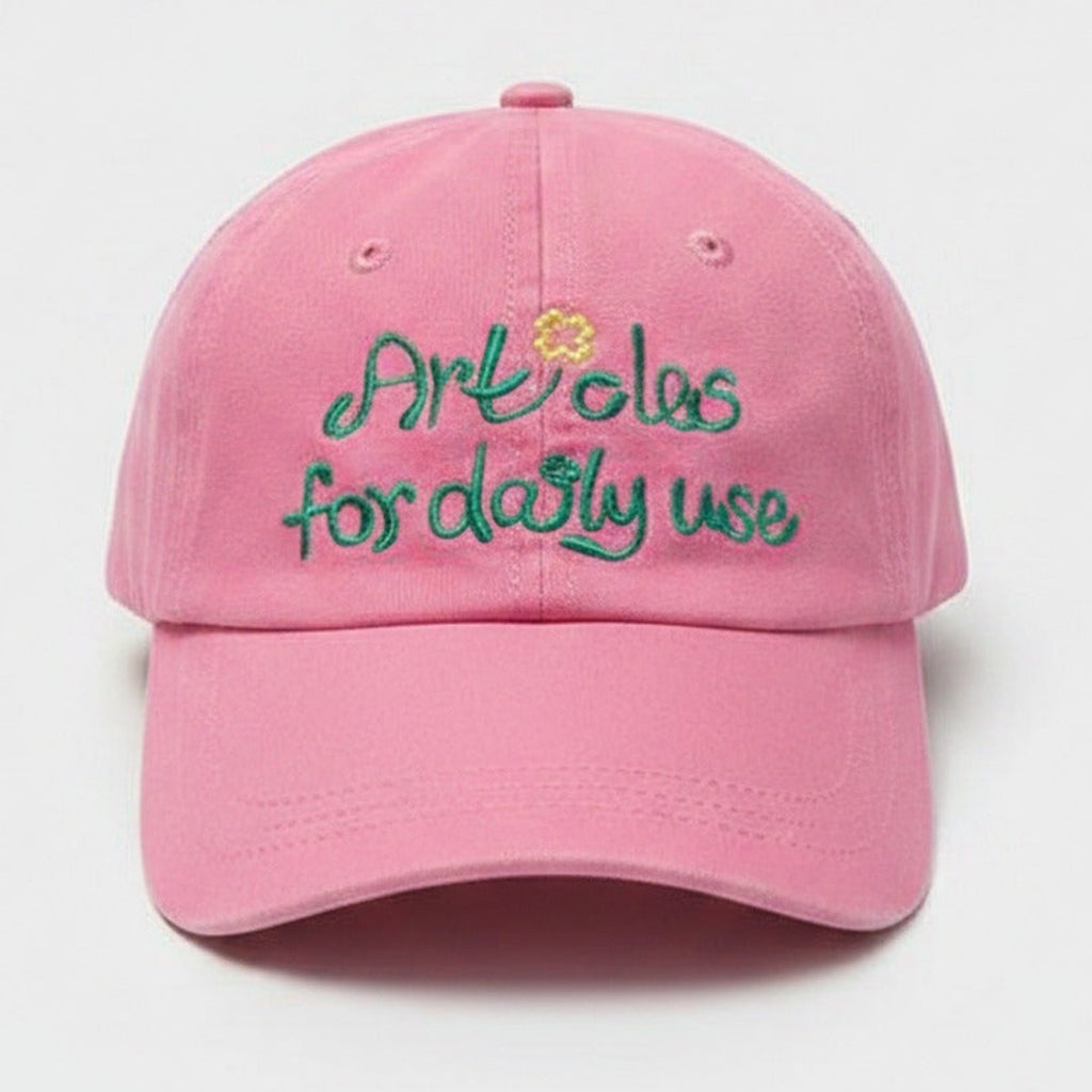 Pink Embroidered Flower Dad Hat Cap – apparel accessories (view 1)