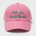 Pink Embroidered Flower Dad Hat Cap – apparel accessories (view 1)