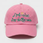 Pink Embroidered Flower Dad Hat Cap – apparel accessories (view 1)
