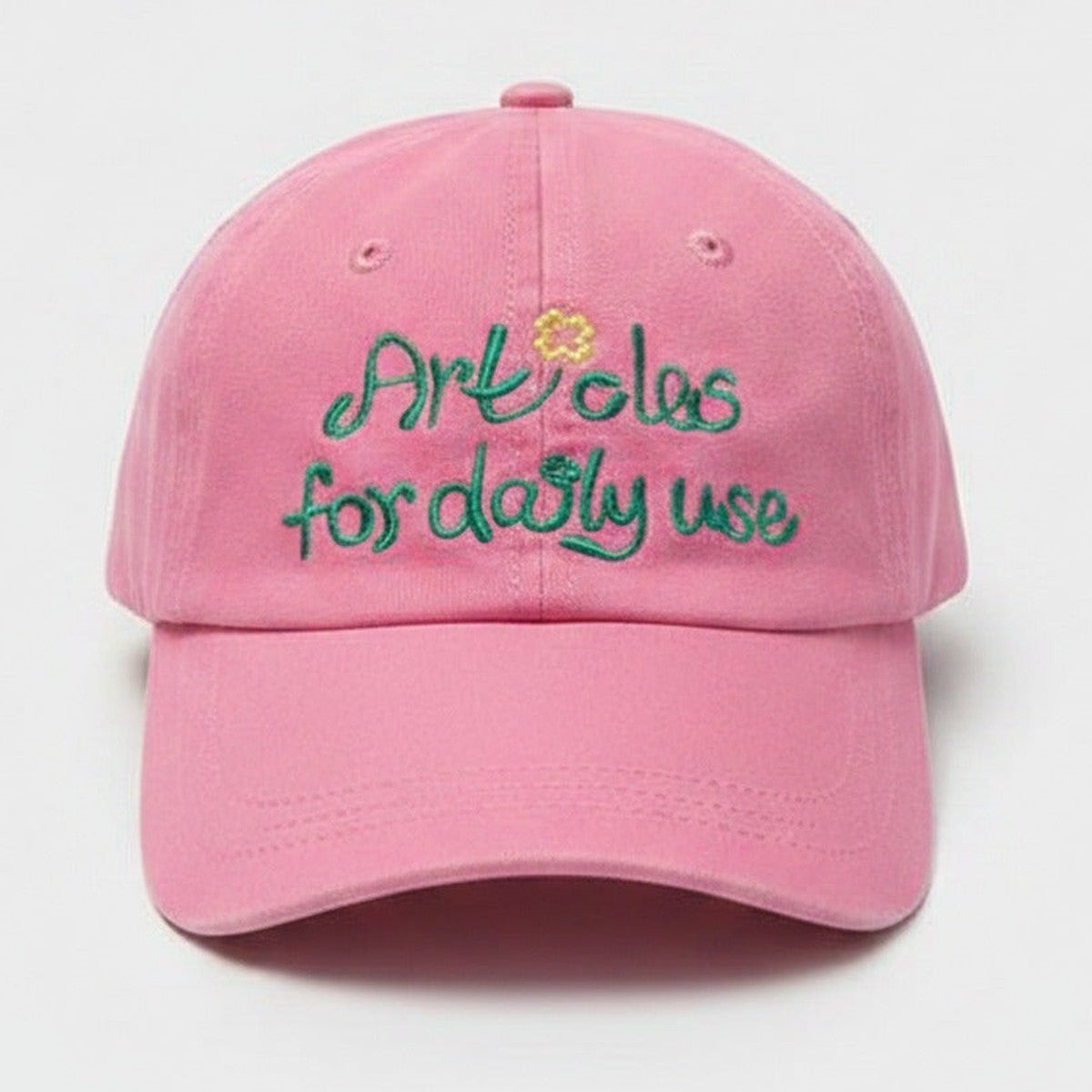 Pink Embroidered Flower Dad Hat Cap – apparel accessories (view 1)