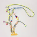 Beaded Phone Charm Strap With Tassel - Blue & Yellow – tech (view 1)