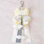 Ribbon Bow Bag Charm - Pale Yellow