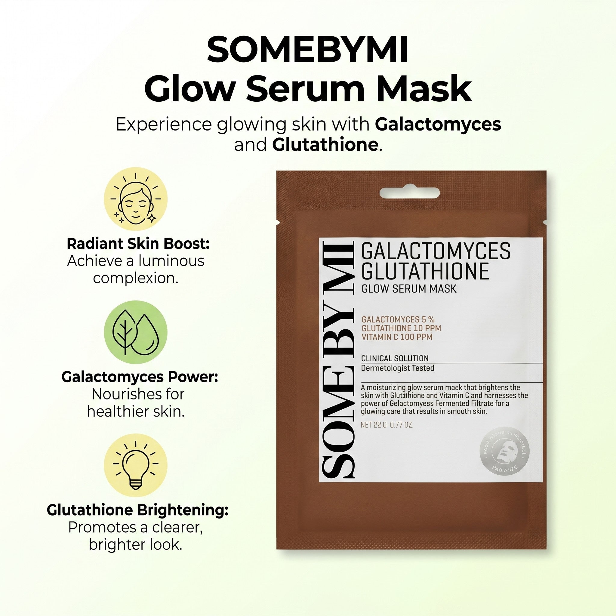 GALACTOMYCES GLUTATHIONE GLOW SERUM MASK 1EA