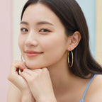 Sleek Oval Hoop Earrings - Gold
