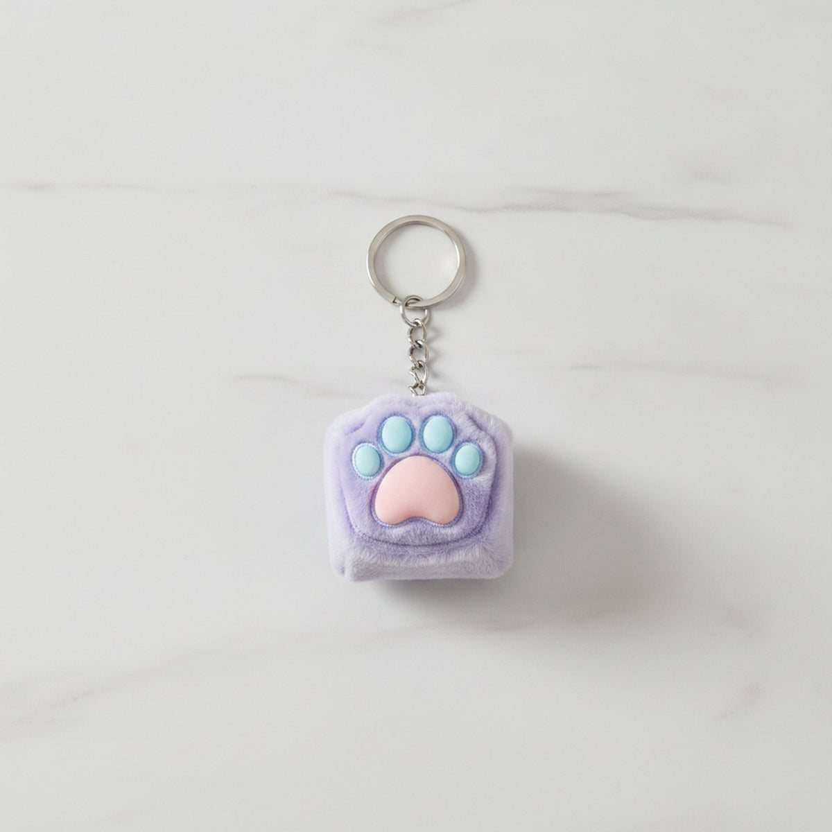 Paw Print Pop It Keychain - Pastel Mix