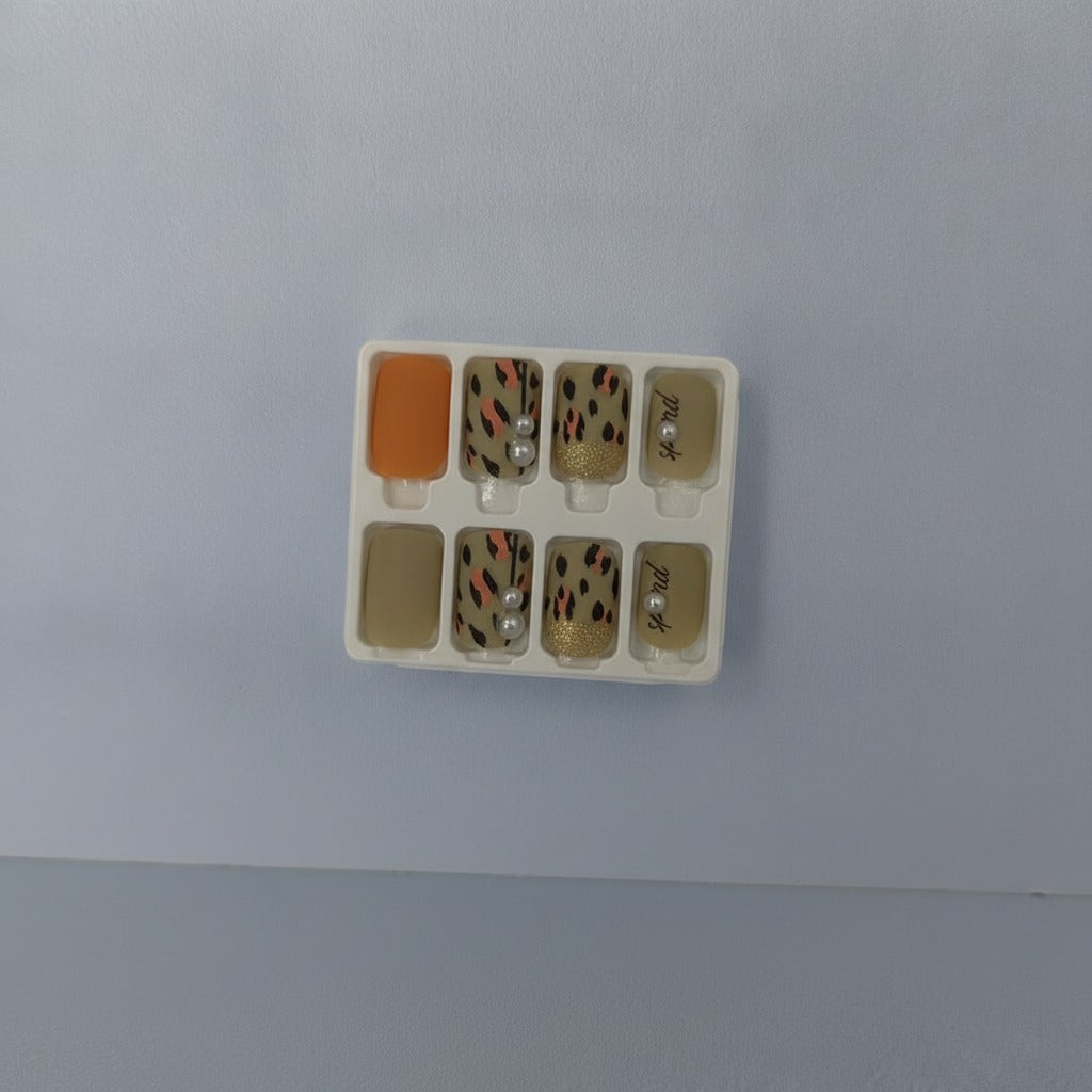 Nail Art Press-On Ring Set - Earth Tone Mix