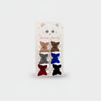Fuzzy Bear Claw Hair Clip Set Dark Brown