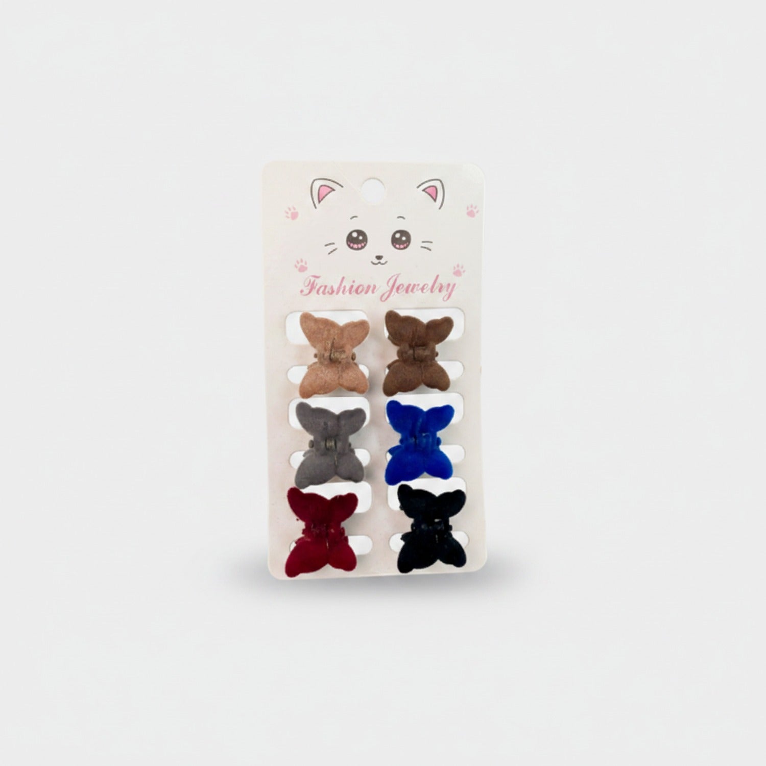 Fuzzy Bear Claw Hair Clip Set Dark Brown