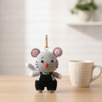 Mini Crochet Keychain DIY Kit - Gray Mouse