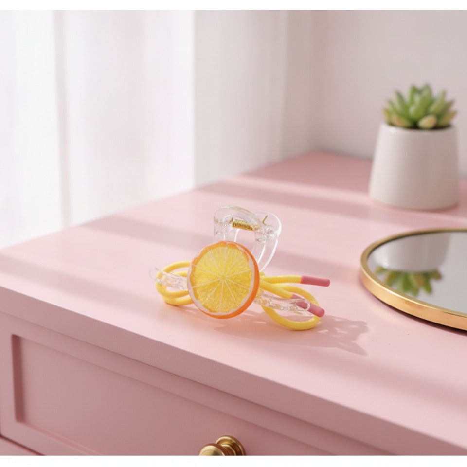Citrus Slice Hair Claw - Yellow