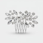 Crystallized Statement Hair Comb Silver