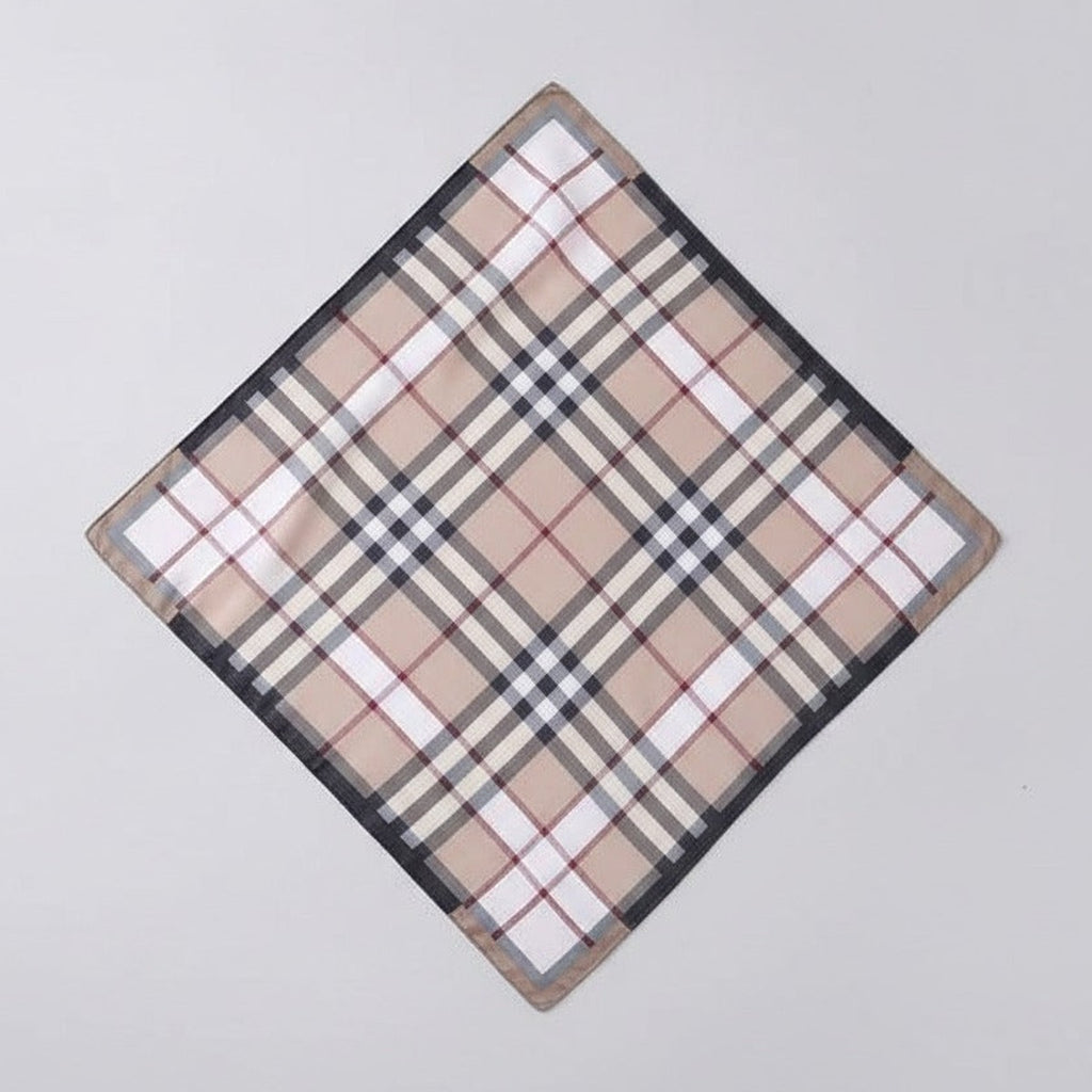 Plaid Lightweight Scarf Wrap - Beige Plaid