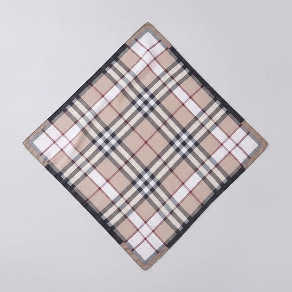 Plaid Lightweight Scarf Wrap - Beige Plaid