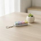 Mini Keyboard Keycap Keychain - Blue, Purple, Pink & Yellow