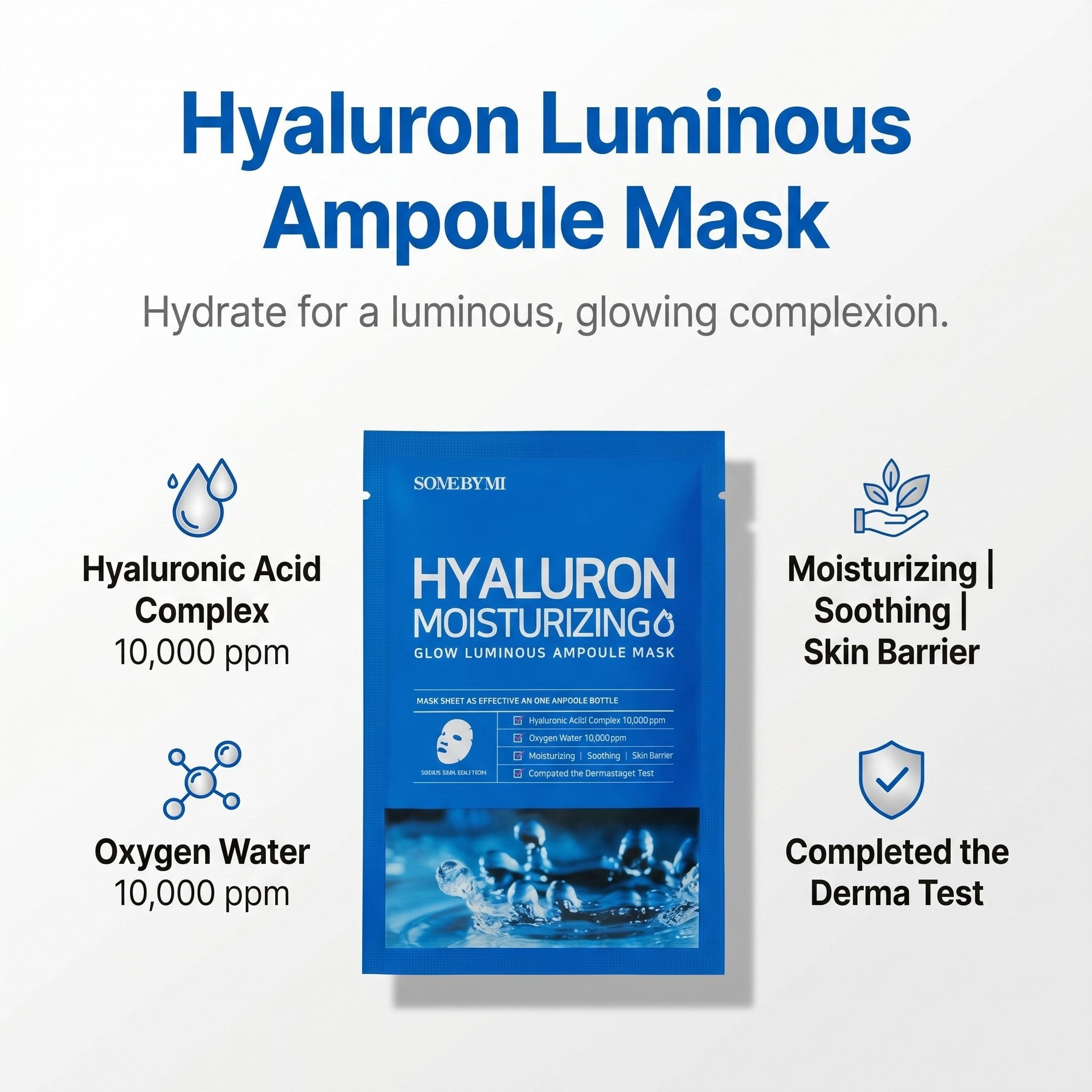 Hyaluron Moisturizing Glow Luminous Ampoule Mask 1ea