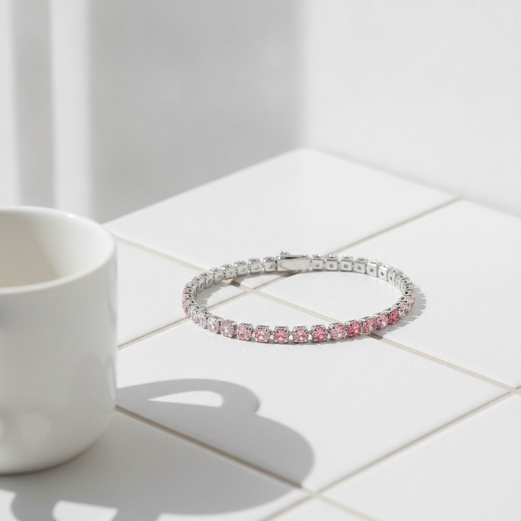 Sparkle Tennis Bracelet - Pink Gradient