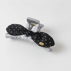 Black Polka Dot Bow Hair Claws Pair – hair accessories (view 1)