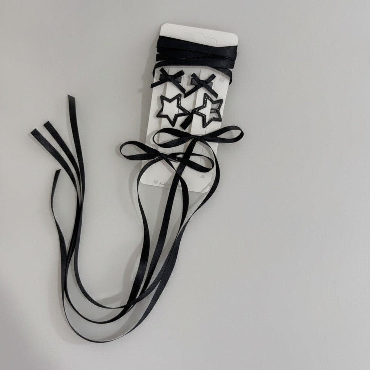 Star Bow Hair Clip Set - Black – hair accessories (view 1)