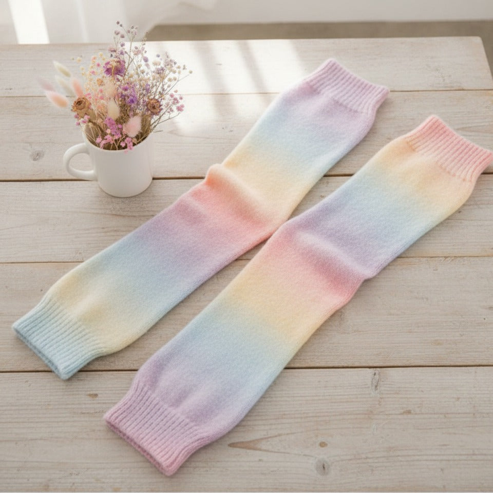 Pastel Gradient Slouch Socks - Pink Gradient