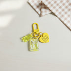 Candy Bear Heart Charm Keychain - Yellow