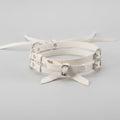 White Leather Choker Ring With Bow – jewelry (view 1)