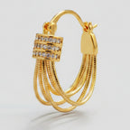 Gold Tassel Huggie Earrings Gold