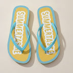 Yellow Summertime Flip-Flops Beach Sandals – apparel accessories (view 1)