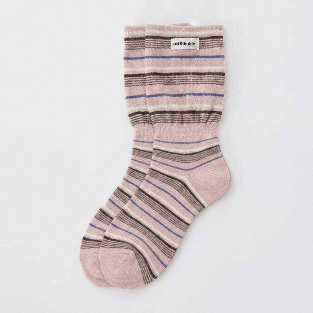 Pink Striped Crew Socks – apparel accessories (view 1)