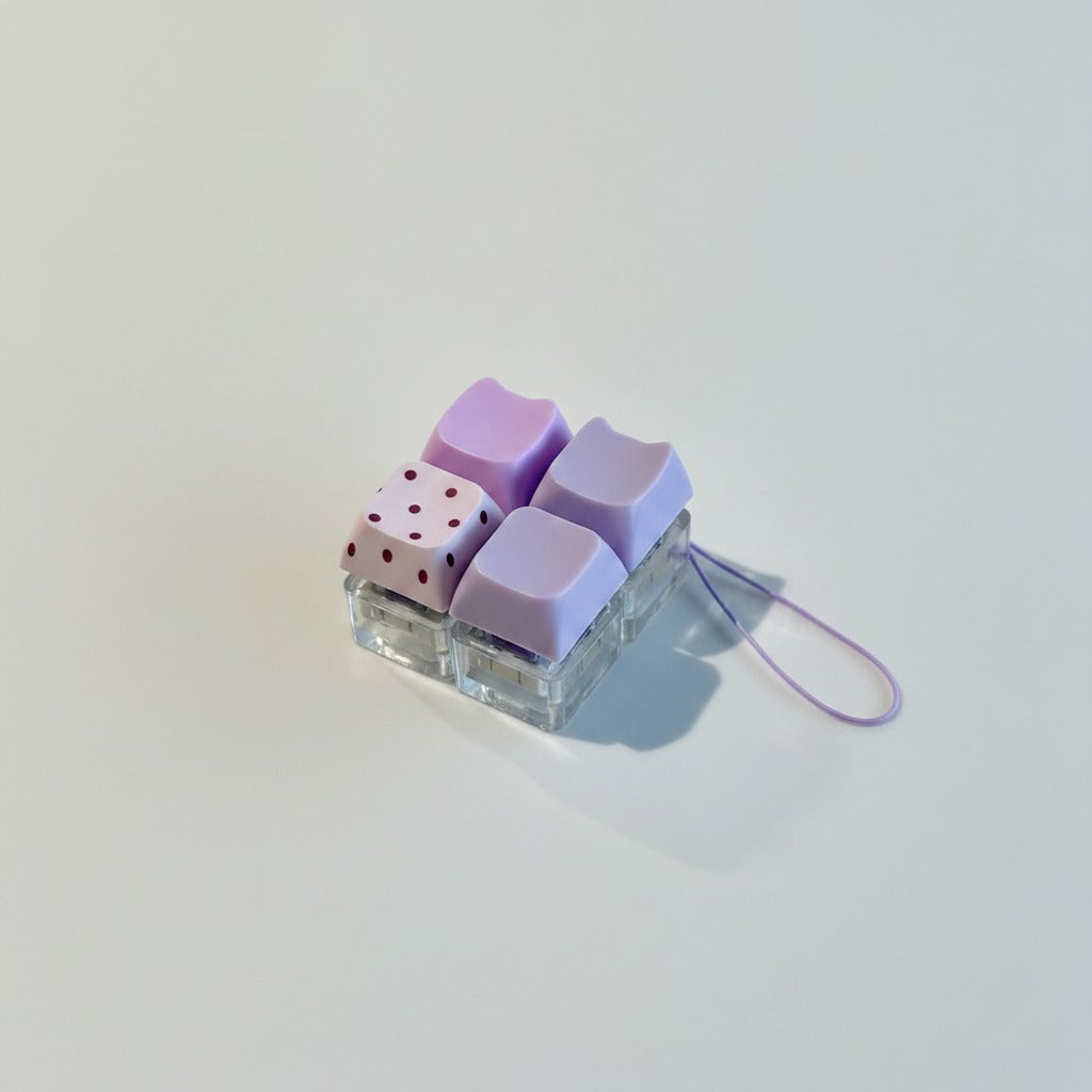 Mini Keyboard Cap Keychain - Purple Dot