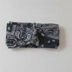 Bandana Paisley Print Hair Wrap Headband - Black – hair accessories (view 1)