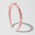 Pearl Beaded Rhinestone Headband - Pink – hair accessories (view 1)