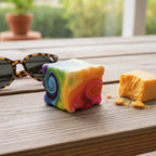 Trippy Eyes Squishy Cube - Fluid Rainbow