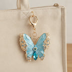 Crystallized Butterfly Charm Keychain - Sky Blue