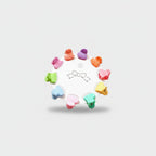 Blue Flower Hair Clips Set Hearts