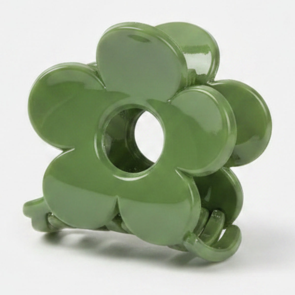 Flower Translucent Hair Claw Clip - Grass Green Flower Claw Clip – hair accessories (view 1)