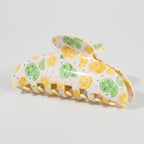 Citrus Fruit Printed Gold Hair Claw Clip – hair accessories (view 1)