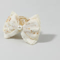 Cream Floral Lace Hair Claw With Pearl – hair accessories (view 1)