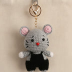 Mini Crochet Keychain DIY Kit - Gray Mouse