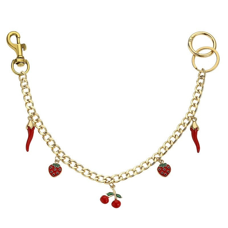Cherry Chili Bag Chain Extender Purse Accessory - Gold