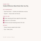 Farm stay Visible Difference Mask Sheet Aloe 1ea 27g – Korean sheet mask (view 2)